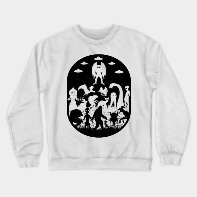 Cryptid Creatures Crewneck Sweatshirt by Tesszero